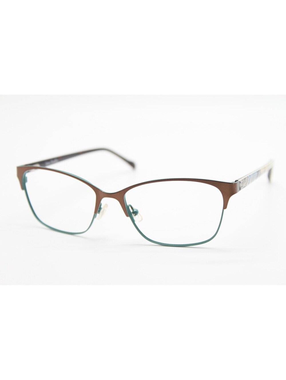 NEW VERA BRADLEY SHARON SANTIAGO SGO BROWN BLUE AUTHENTIC EYEGLASSES 53-16